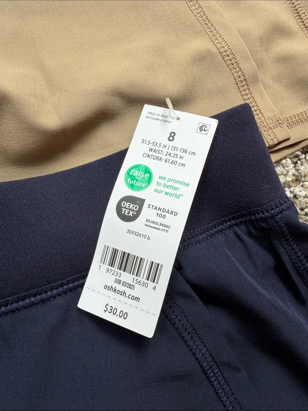2 - NWT OshKosh B'gosh Active Skort Duo in Navy and Tan size 8